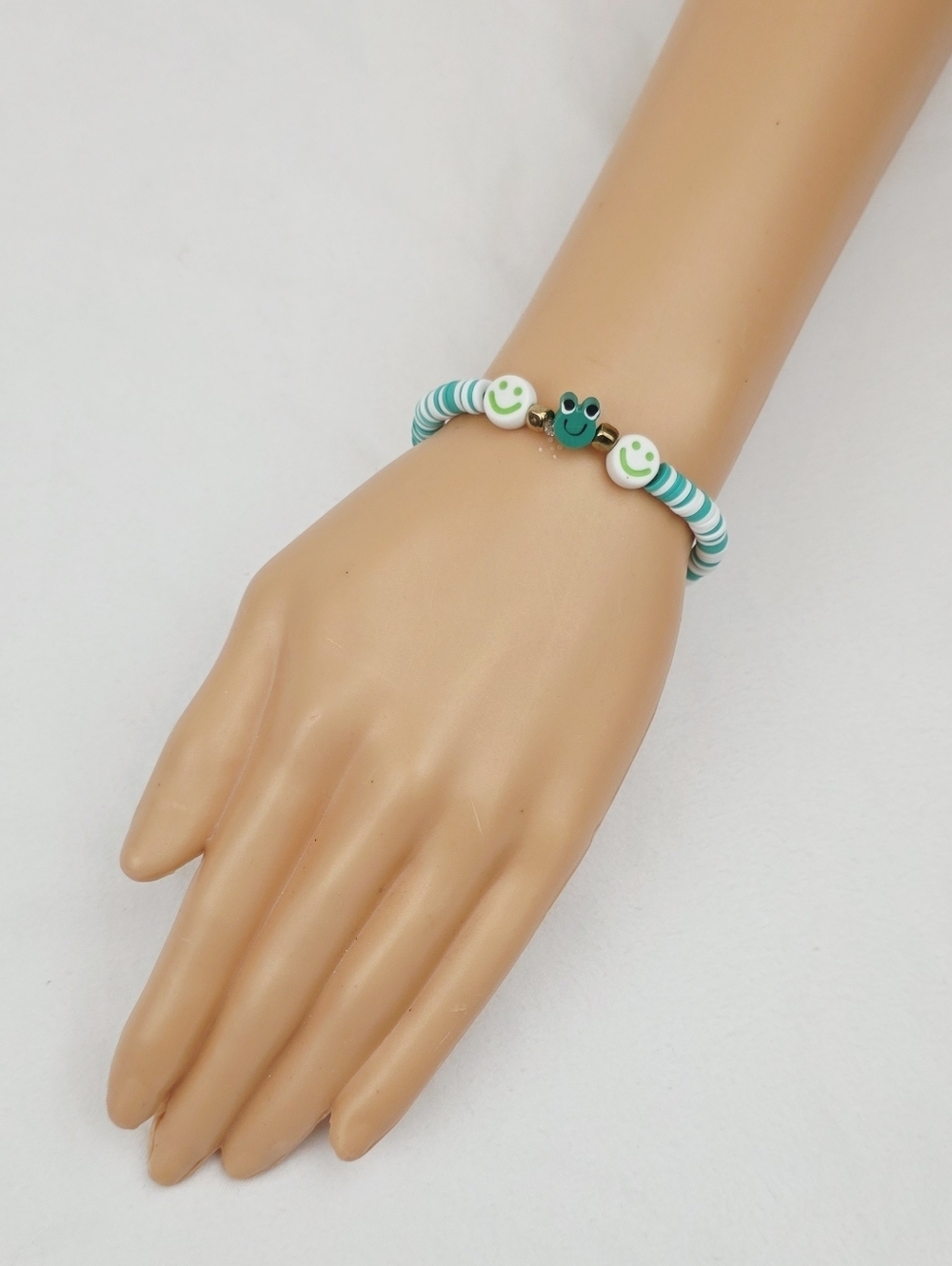 Handmade Clay Bead Smiley Face Bracelet